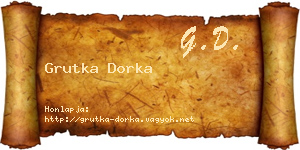 Grutka Dorka névjegykártya